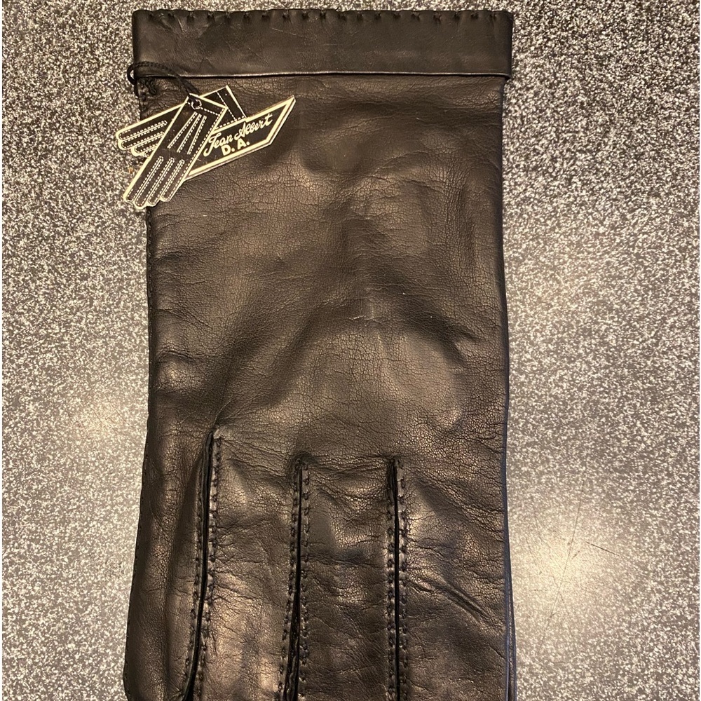 Men’s Jean Albert Handmade Black Leather Gloves size 9.5